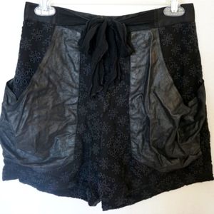 Sachin + Babi Ankasa 100% Leather/Silk Shorts